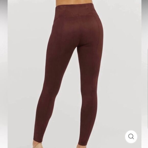 Spanx Black Faux Suede Legging Maroon Red - Picture 4 of 9
